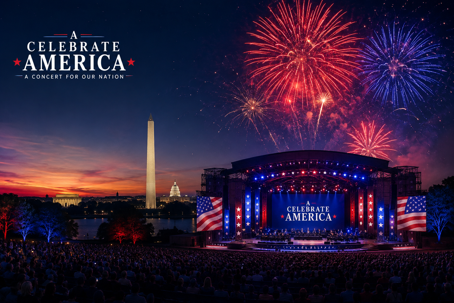Celebrate America 250 fireworks logo